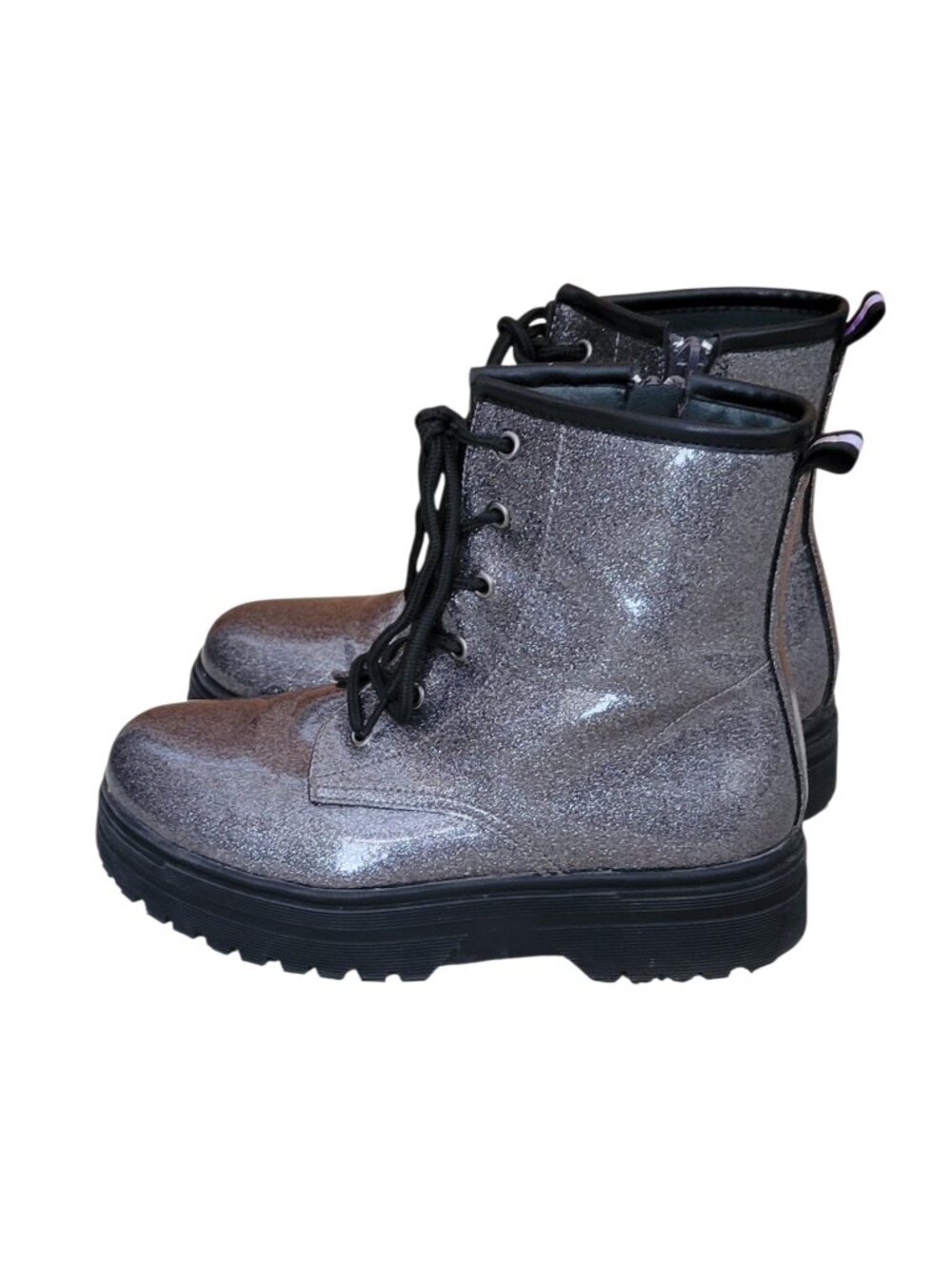 Patrizia Poweress Chunky Platform Gunmetal Metallic Combat Boots EU 36/US 6 - Picture 4 of 12